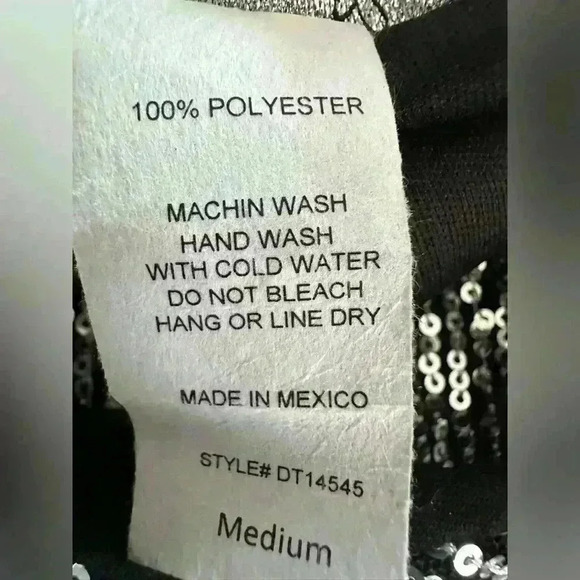 Jaidi Sequins Asymmetrical Top in Silver (494) - Picture 11 of 11